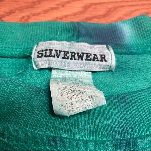 Vintage Silverwear Men’s Long Sleeve Shirt Baggy Tie Dye Medium Green AOP 90’s - Picture 4 of 5